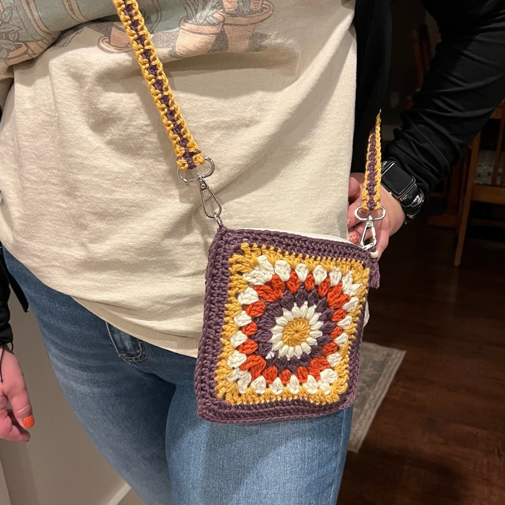 Hand Crocheted Crossbody Bag